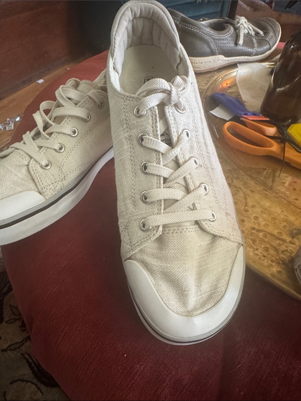 Keen Women's Beige Canvas Low-Top Sneakers